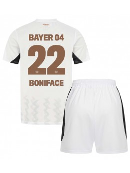 Bayer Leverkusen Victor Boniface #22 Replika Borta Kläder Barn 2024-25 Kortärmad (+ byxor)